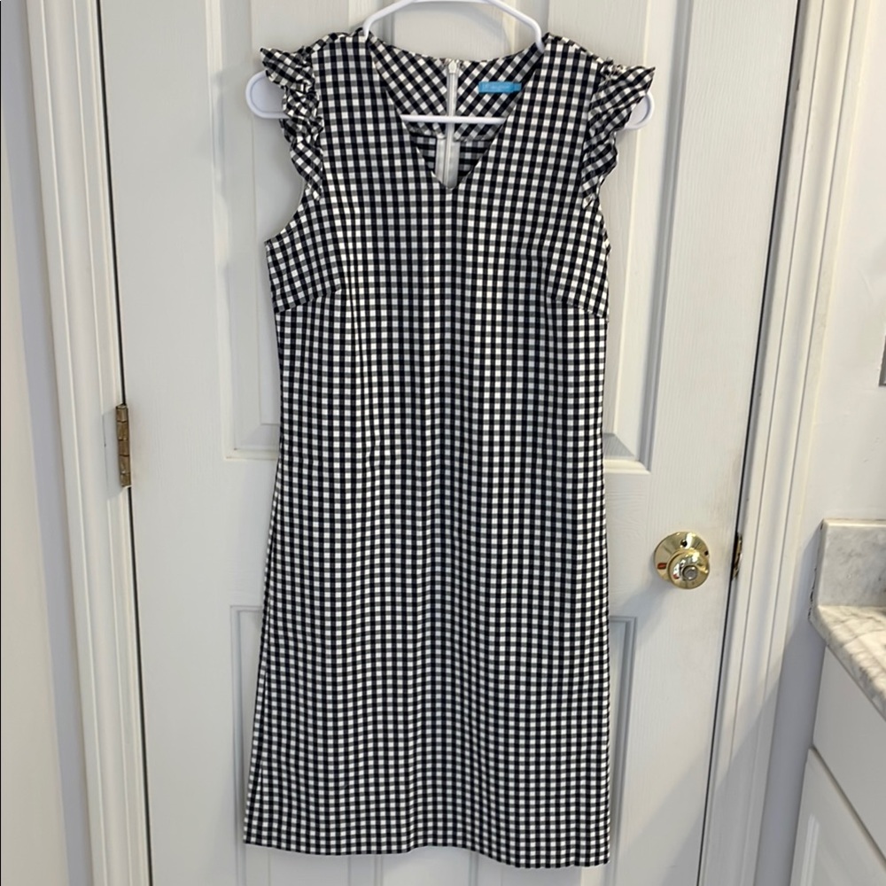 J. McLaughlin Joselyn Gingham Ruffle Midi Dress